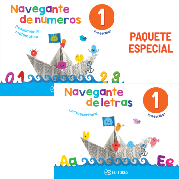 Paquete Navegante de Números 1 y Navegante de Letras 1